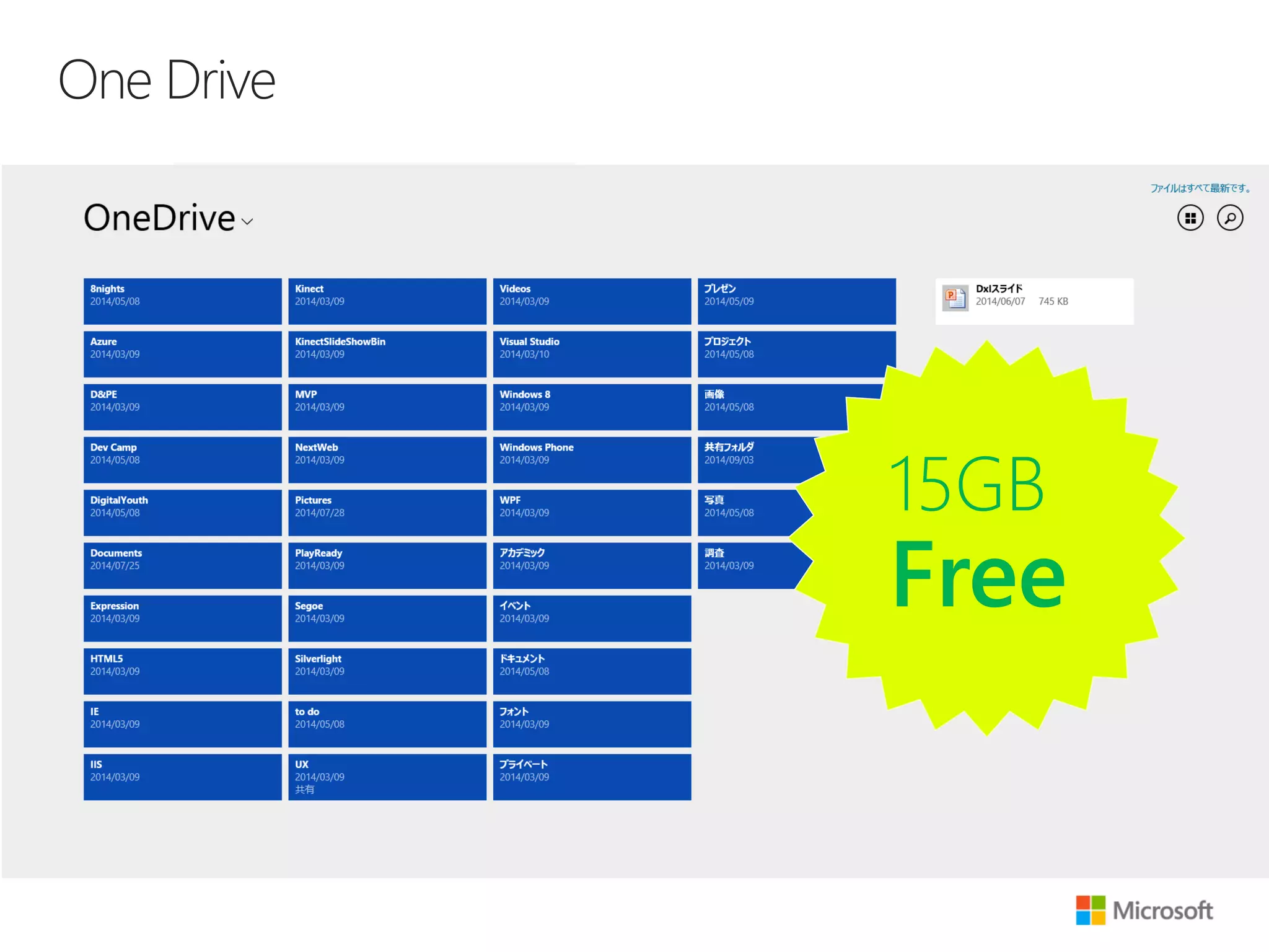 One Drive
15GB
Free
 