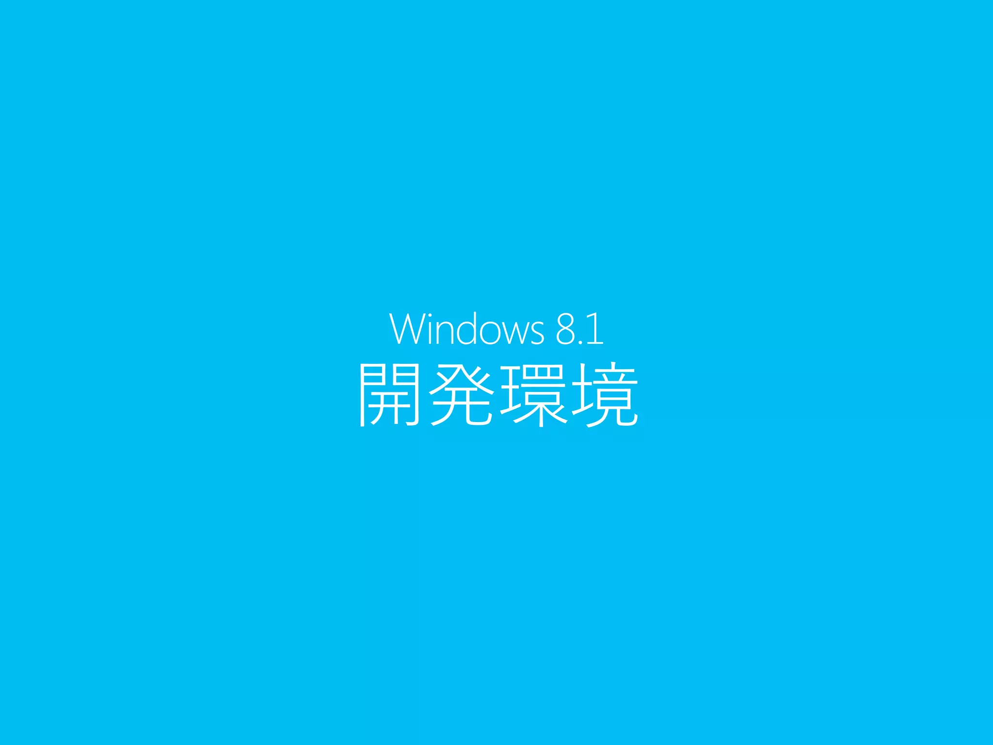 Windows 8.1
開発環境
 