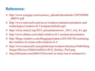 Window 8 Reference Windows 8.1 | PPTX