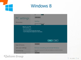 Windows 8




            31.1.2013   19
 