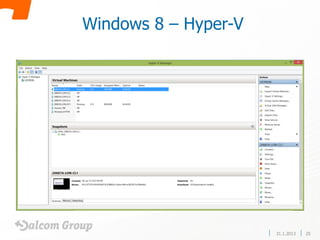 Windows 8 – Hyper-V




                      31.1.2013   25
 