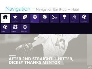 Navigation – Navigation Bar (Hub → Hub)
 