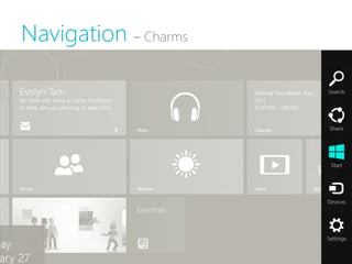 Navigation – Charms
 