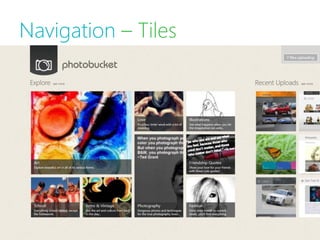 Navigation – Tiles
 