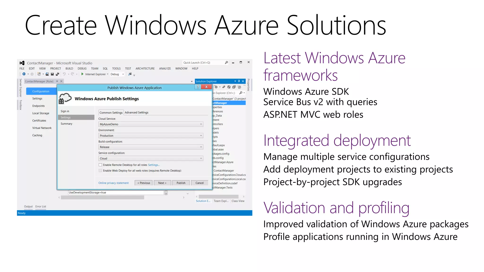 Create Windows Azure Solutions
 