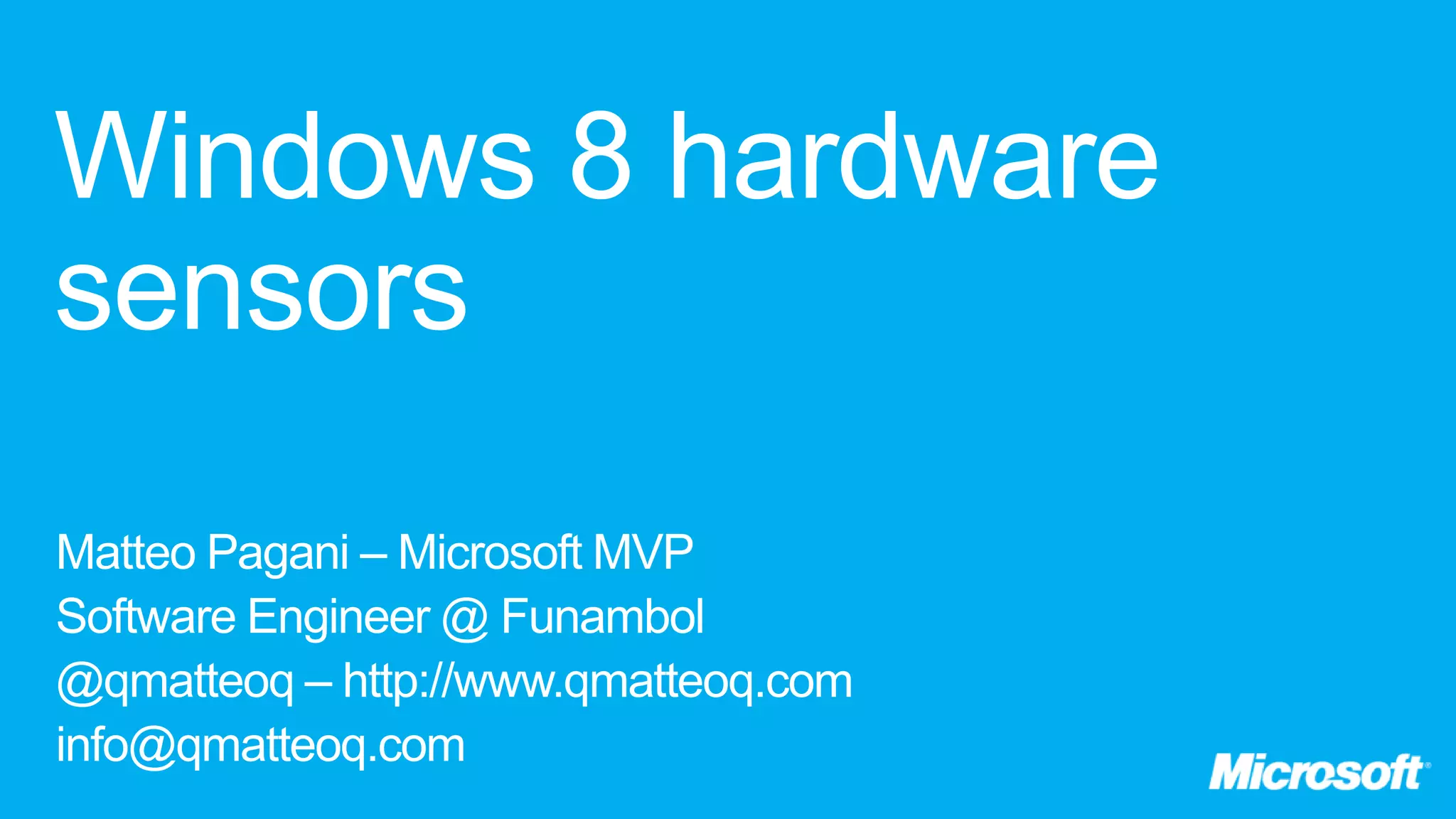 Windows 8 hardware sensors