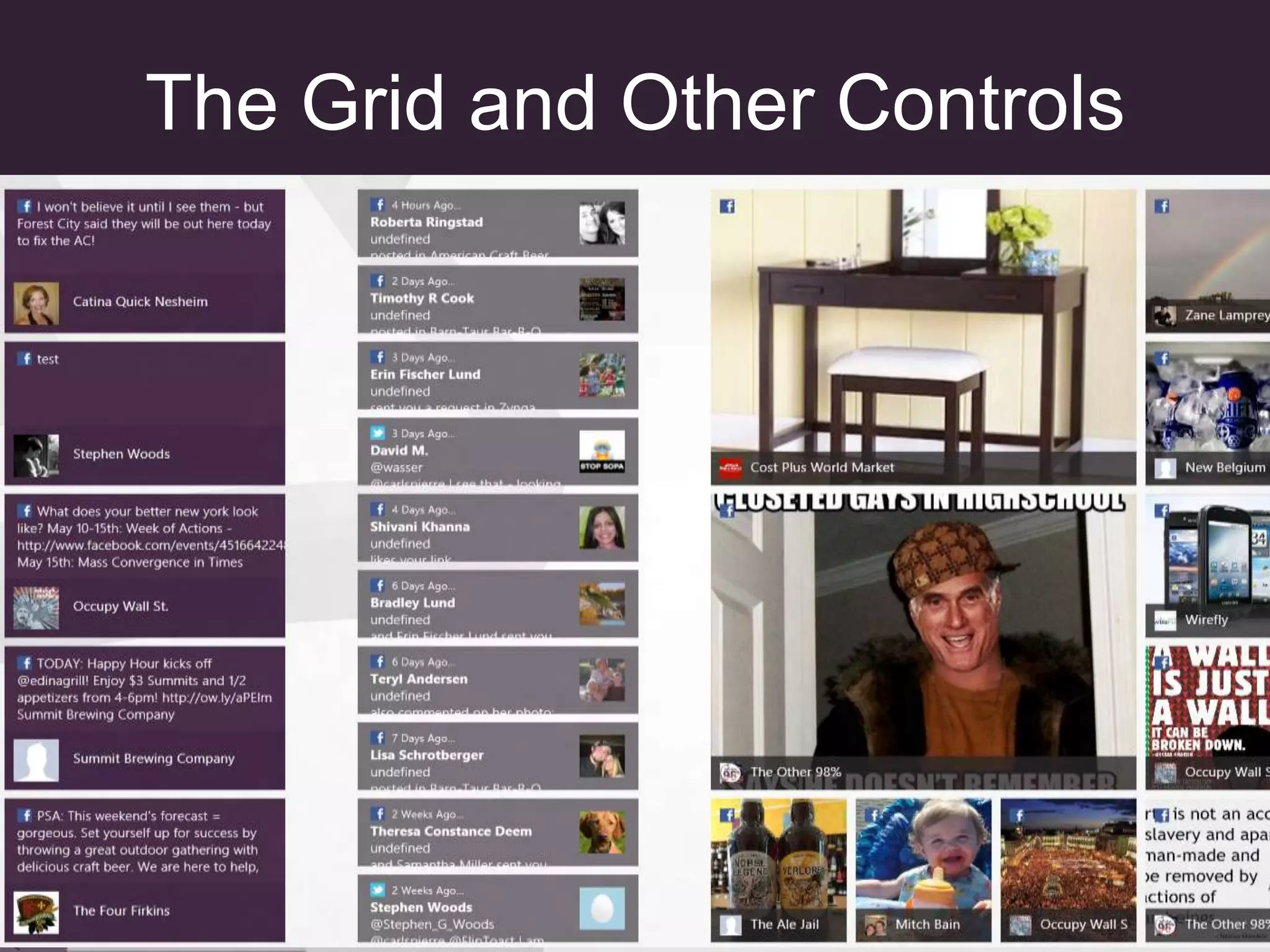 The Grid and Other Controls
 