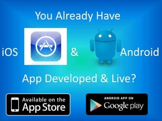 You Already Have
iOS & Android
App Developed & Live?
 