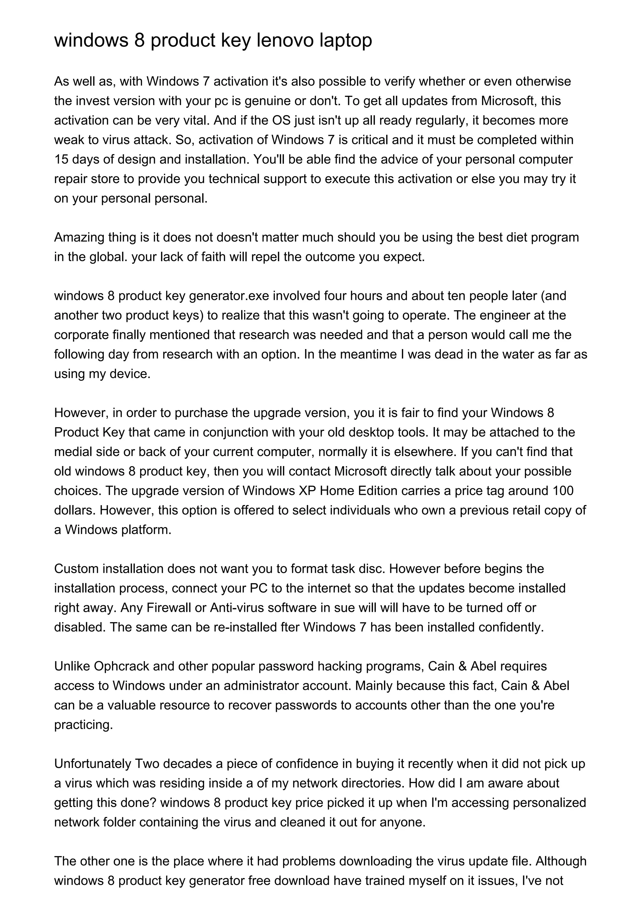 windows 8 product key lenovo laptop PDF