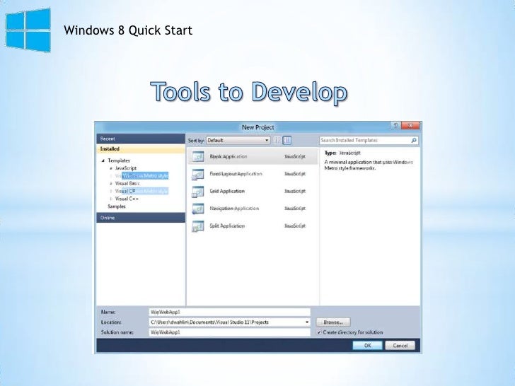 Windows 8 quick start dev