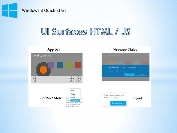 Windows 8 quick start dev