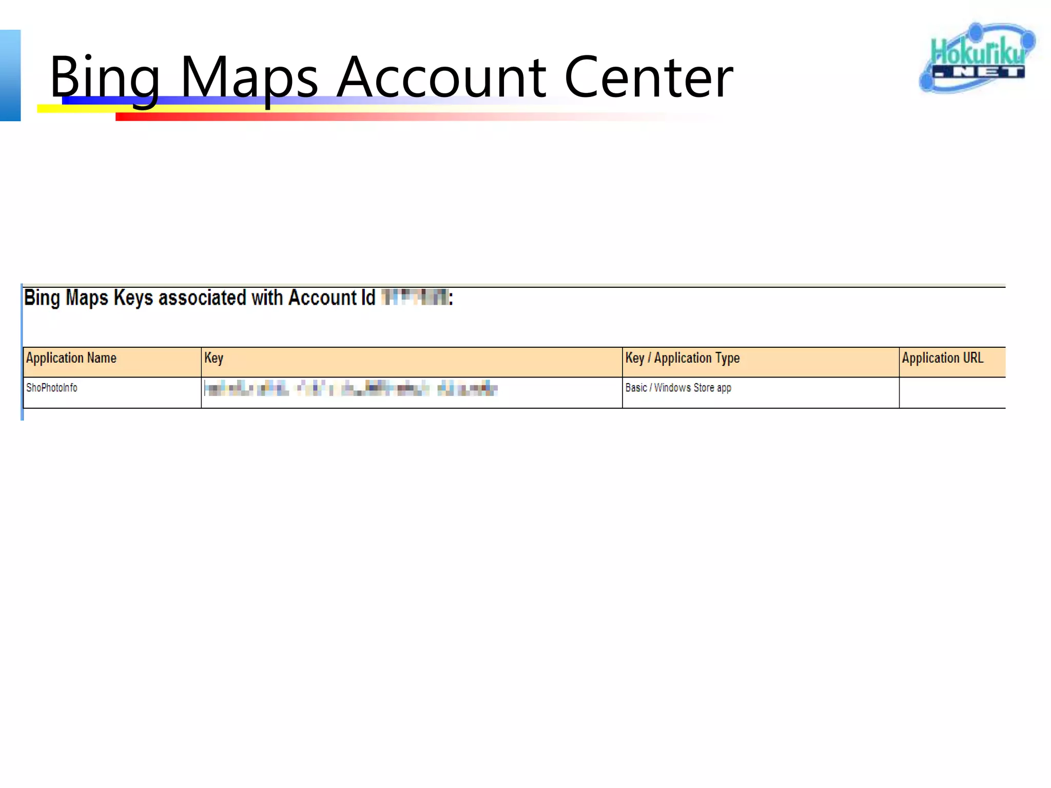 Bing Maps Account Center
 