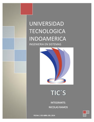 UNIVERSIDAD
TECNOLOGICA
INDOAMERICA
INGENIERIA EN SISTEMAS
 