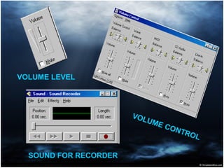 VOLUME LEVEL
VOLUME CONTROL
SOUND FOR RECORDER
 