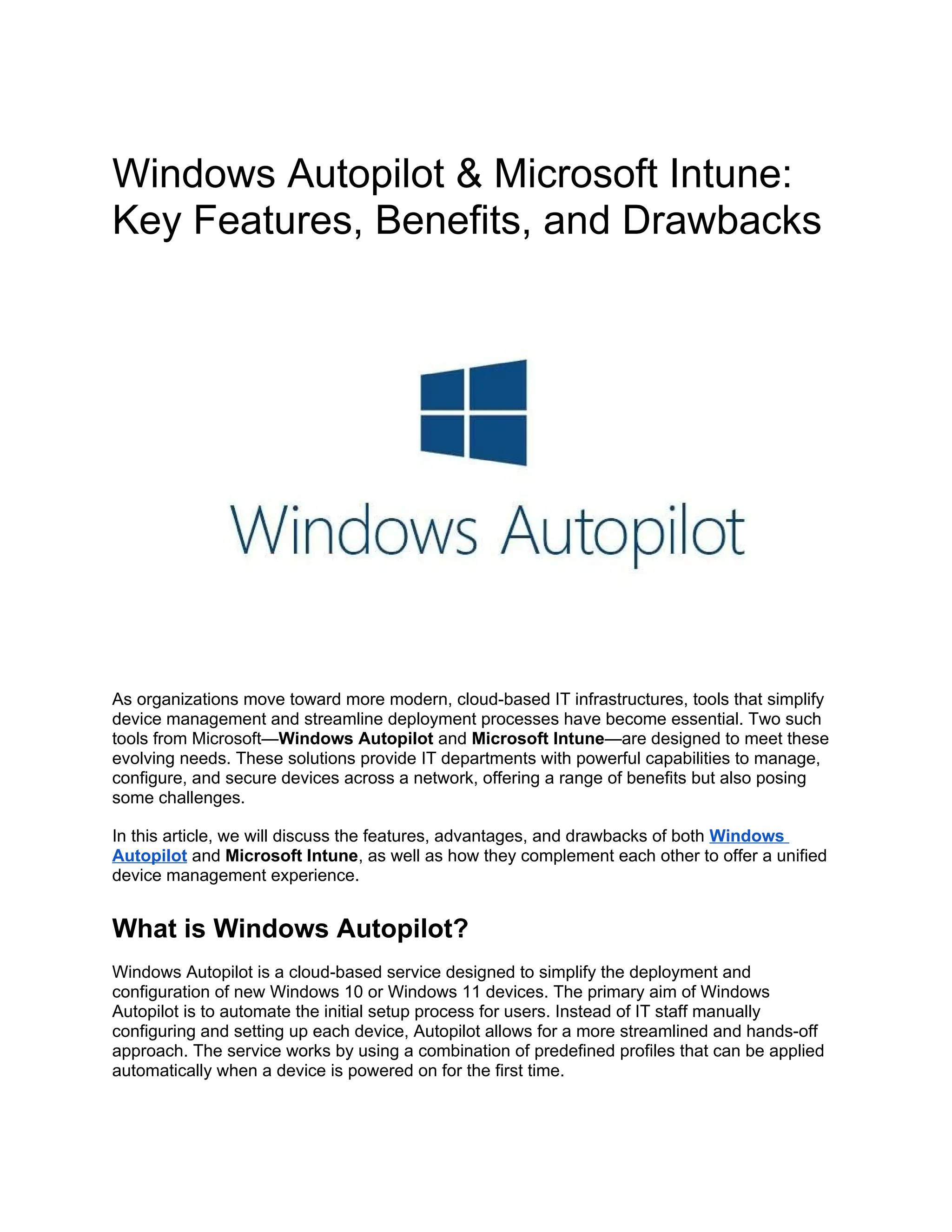 Windows Autopilot & Microsoft Intune_ Key Features, Benefits, and ...