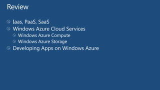 Windows Azure Cloud Services