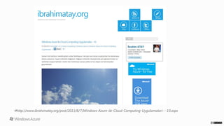 Windows Azure ile Cloud Computing Uygulamaları – Bölüm 10