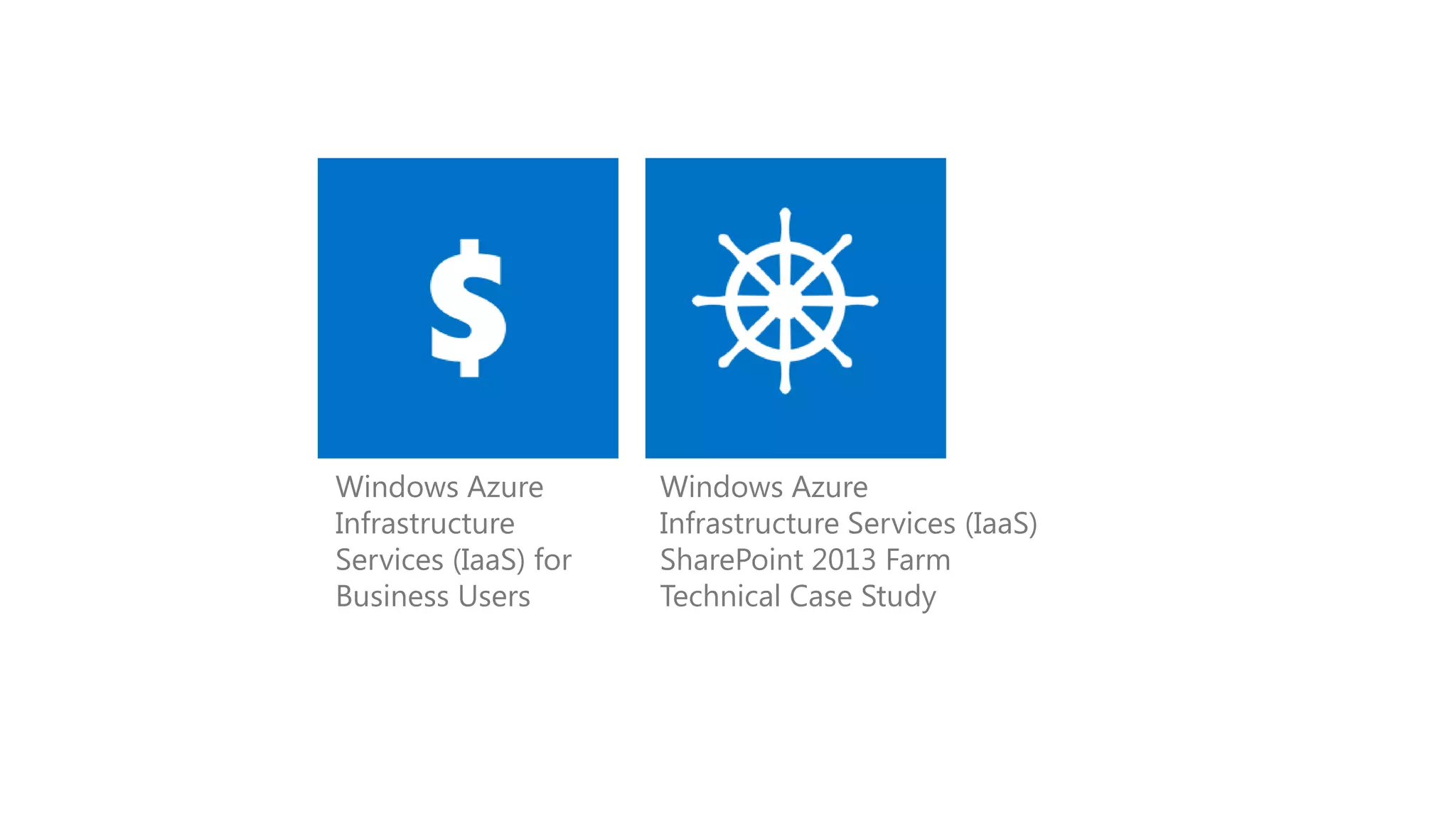 ©2012 Microsoft Corporation. All rights reserved.
Windows Azure
Infrastructure
Services (IaaS) for
Business Users
Windows Azure
Infrastructure Services (IaaS)
SharePoint 2013 Farm
Technical Case Study
 