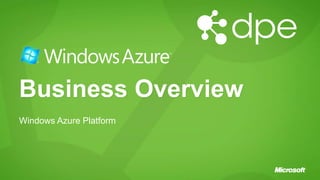 Business Overview
Windows Azure Platform
 