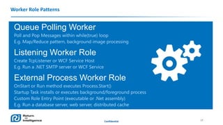 Worker Role Patterns

Confidential

17

 