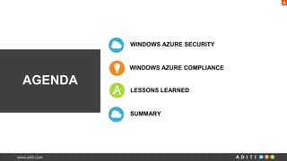 www.aditi.com
AGENDA
 