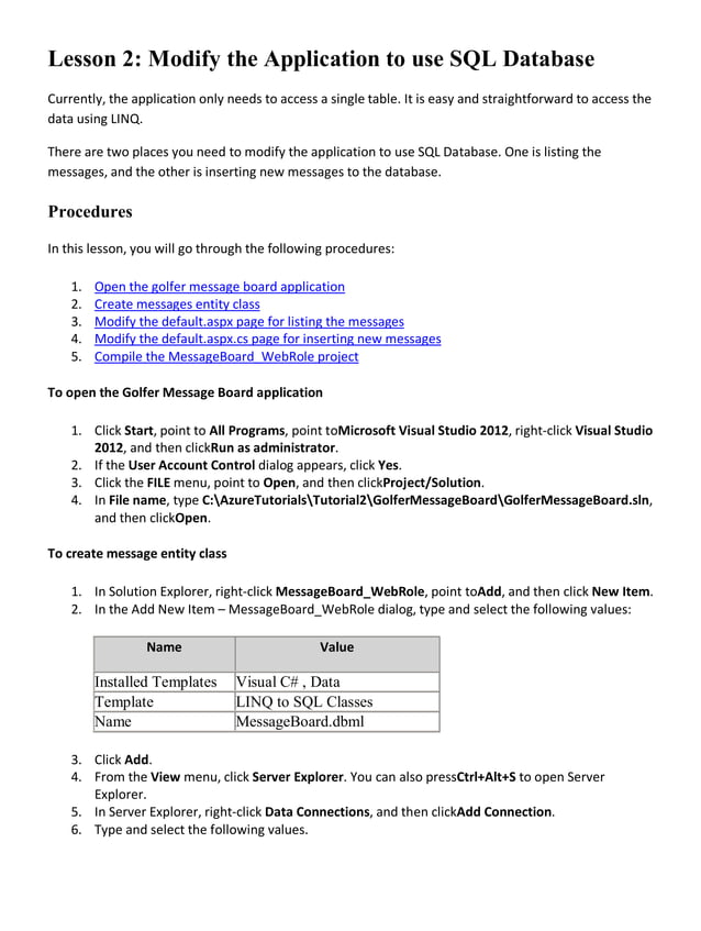 Windows azure sql_database_tutorials | PDF