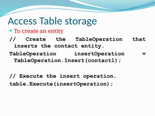 Windows Azure Storage-Table(1) for IV CSE.pptx