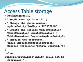 Windows Azure Storage-Table(1) for IV CSE.pptx
