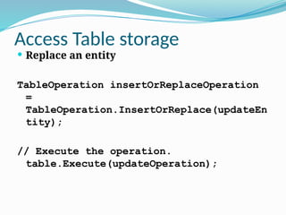 Windows Azure Storage-Table(1) for IV CSE.pptx