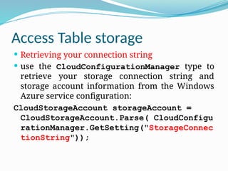 Windows Azure Storage-Table(1) for IV CSE.pptx