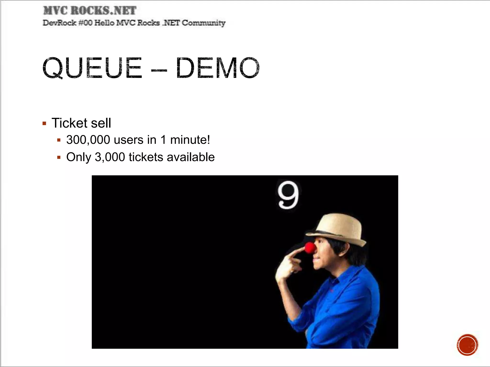 Ticket sell
 300,000 users in 1 minute!
 Only 3,000 tickets available
 