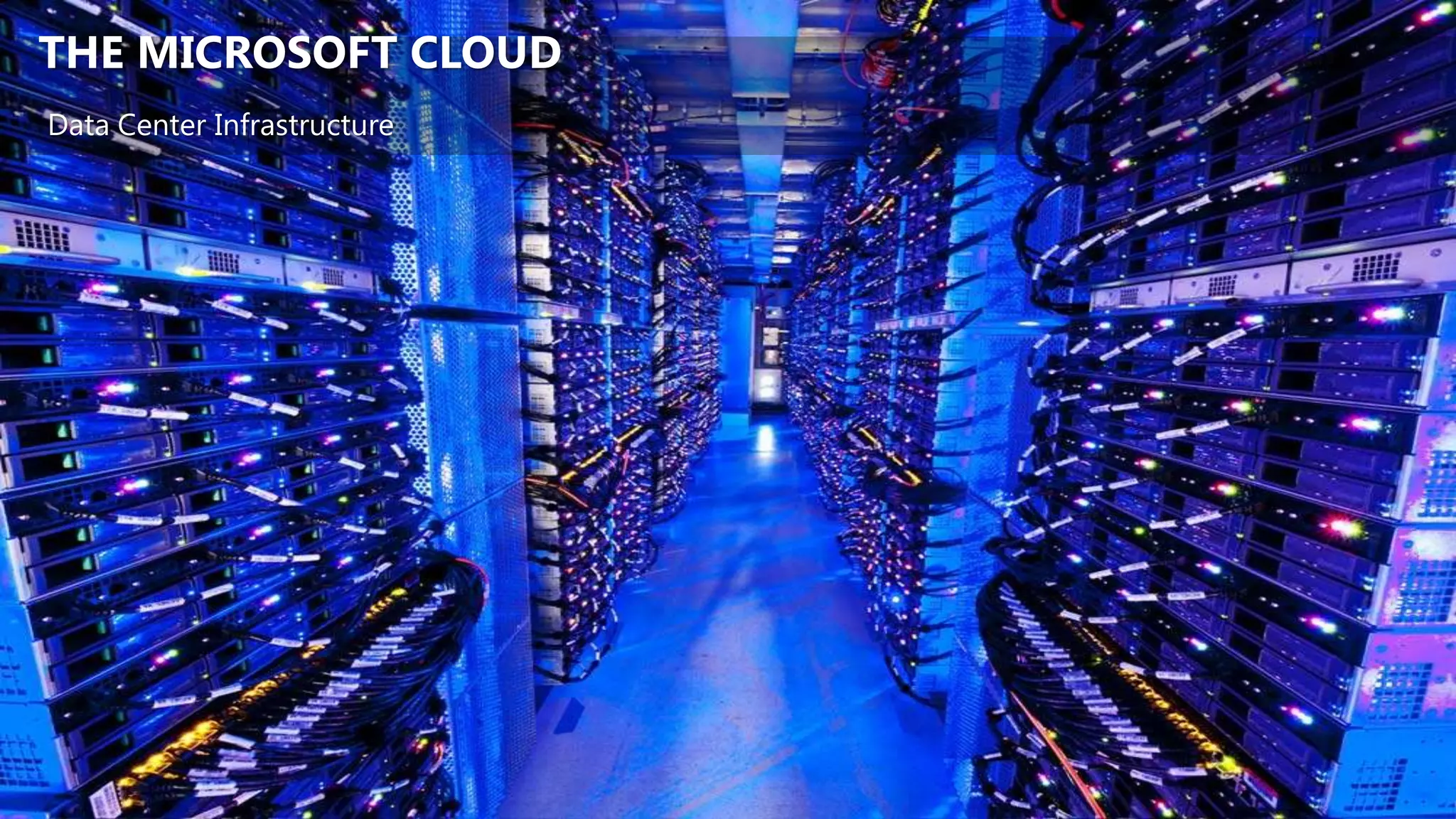THE MICROSOFT CLOUD
Data Center Infrastructure
 