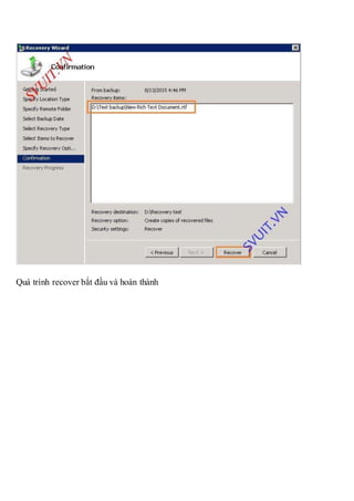 Quá trình recover bắt đầu và hoàn thành
 