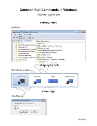 Common Windows Run Commands Guide | PDF