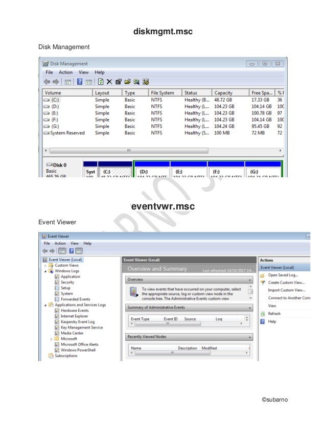 Windows common run commands