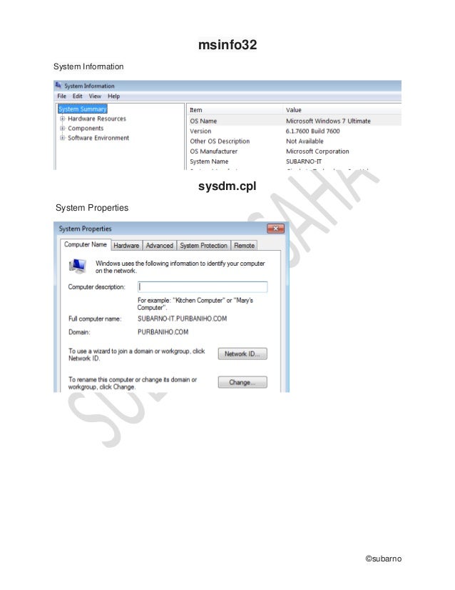 Windows common run commands
