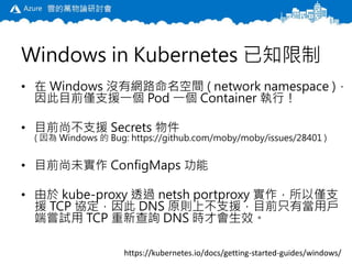 Windows Container 101: dotNET, Container, Kubernetes | PPTX