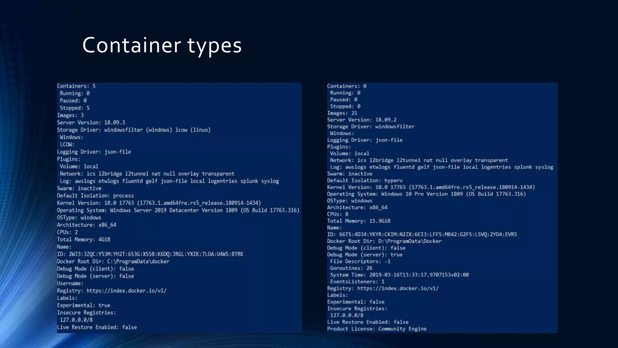 Container types
 