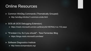 For your Toolbox
 VerySleepy
 http://www.codersnotes.com/sleepy/
 CPU profiler
 Samples native callstacks, aggregates results over time
 