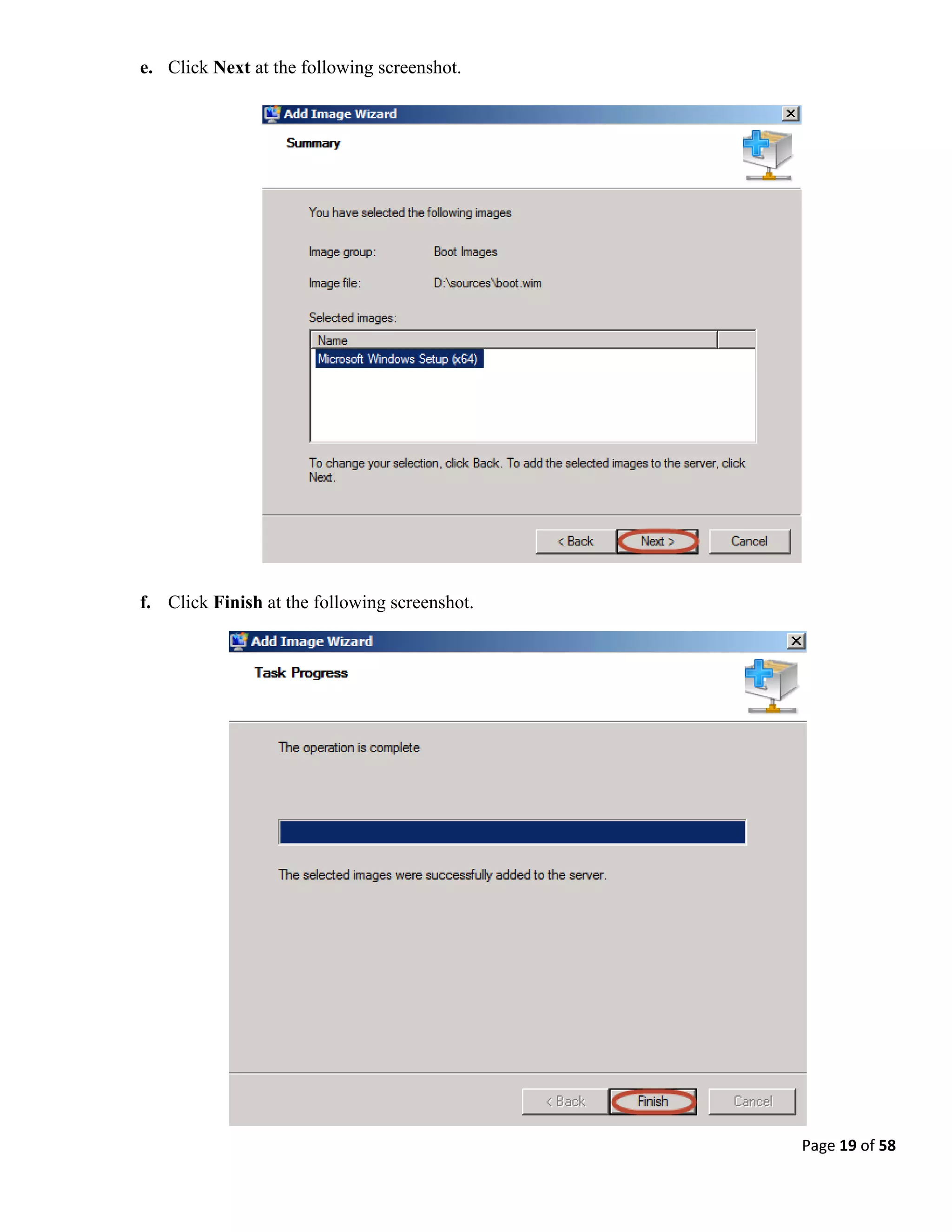 Page 19 of 58
e. Click Next at the following screenshot.
f. Click Finish at the following screenshot.
 