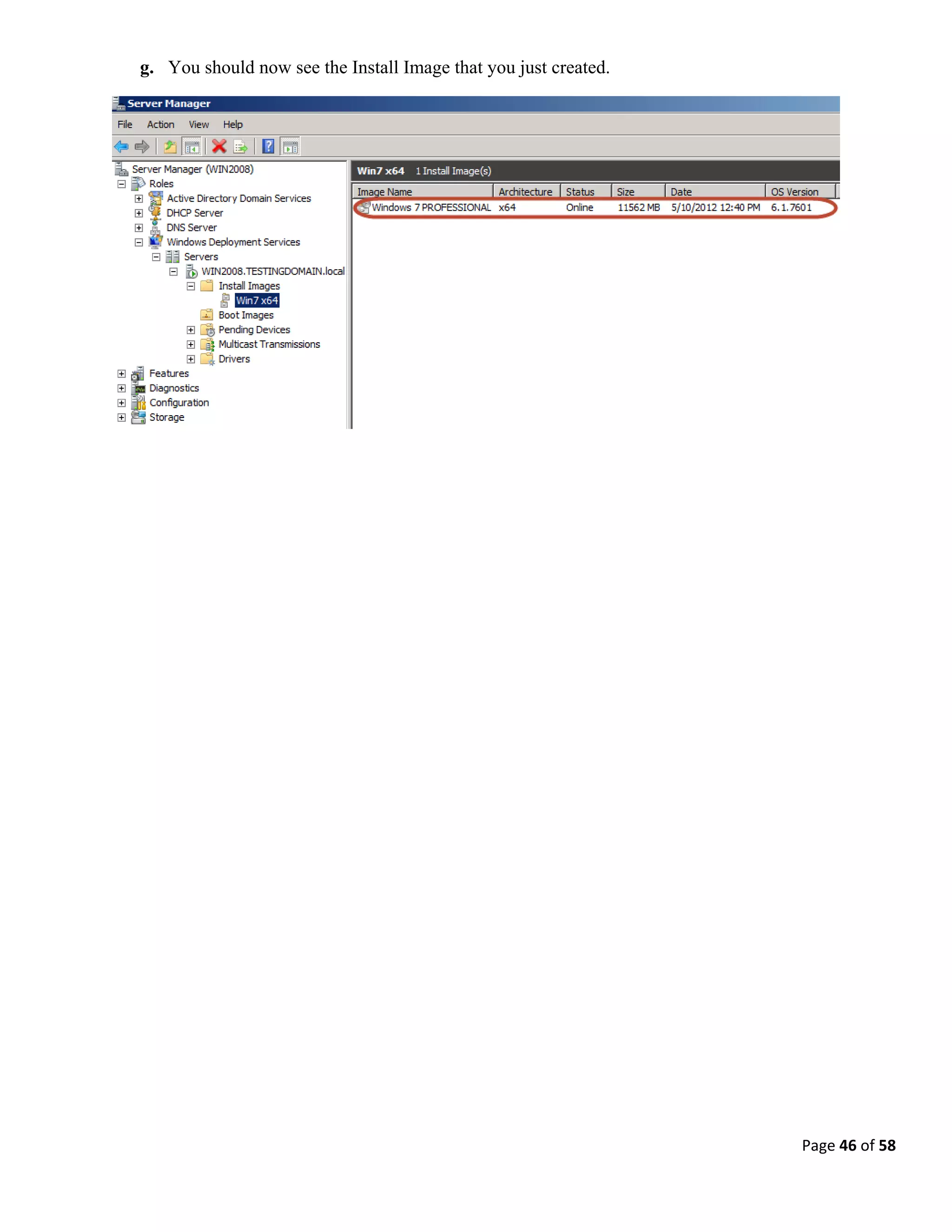 Page 46 of 58
g. You should now see the Install Image that you just created.
 