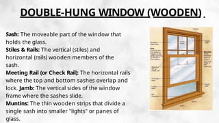 Mid Rails Sash windows details. LECTURE DETAIL THREEpptx | PPTX