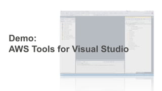 Demo:
AWS Tools for Visual Studio
 