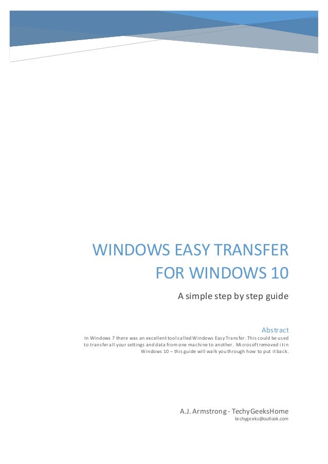 Windows Easy Transfer for Windows 10
