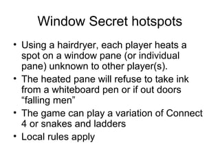 Window secret hotspots | PPT