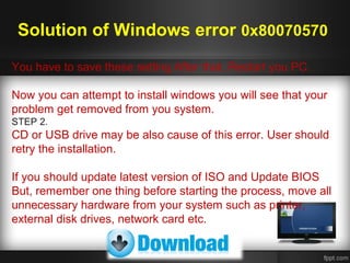 Windows error 0x80070570 | PPT