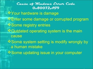 Windows Error Code 0x Af9