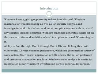 Windows Event Analysis - Correlation for Investigation | PPTX