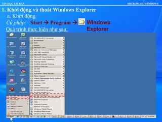 Slide bài giảng hướng dẫn về Windows Explorer.ppt