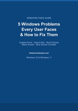 Software Windows Faces 5 Windows Problems Every User Faces and How to Fix Them Fast | PDF